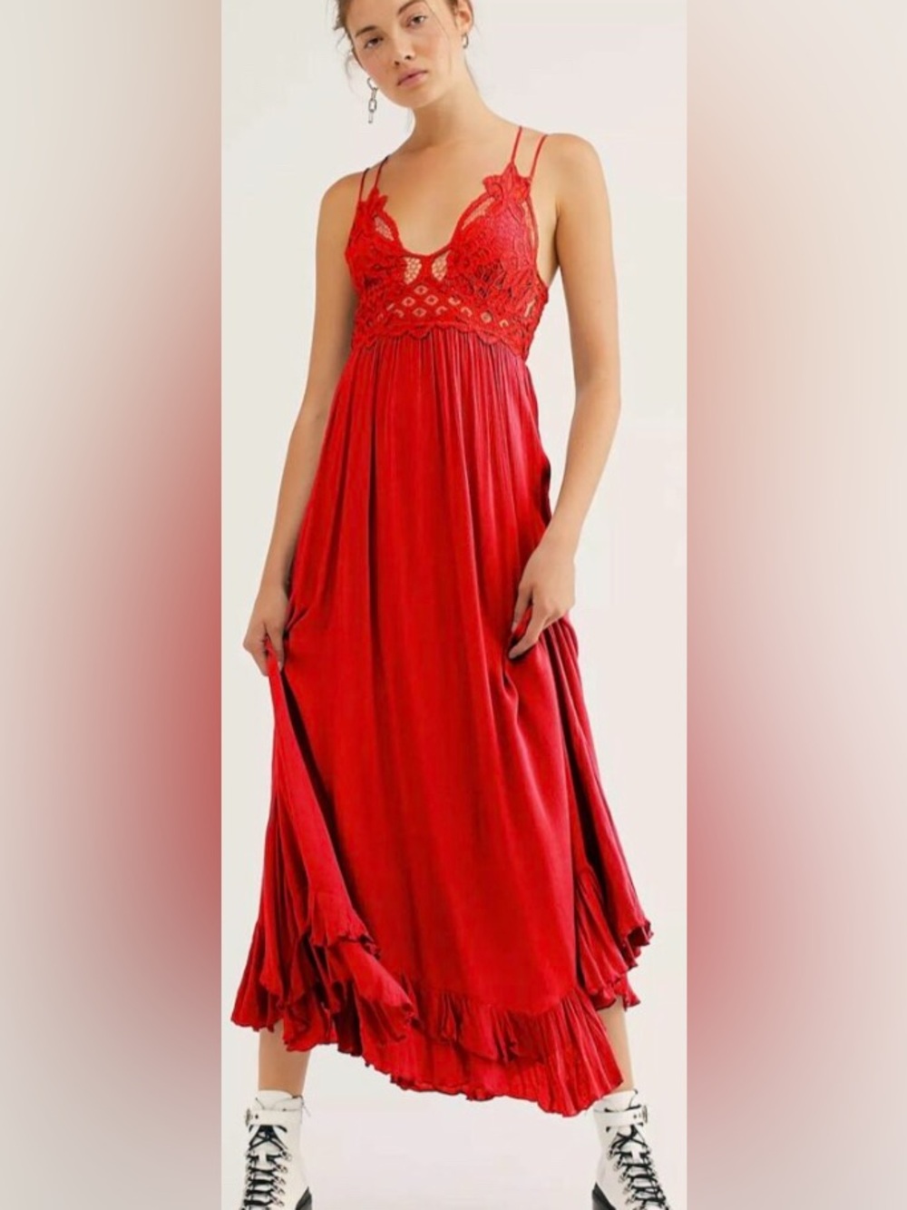 Free People, “Adella” Crochet Lace Maxi Dress, Sz